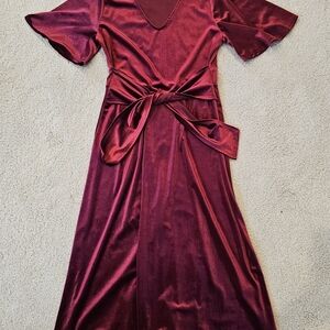 Elegant Burgundy Wrap Dress